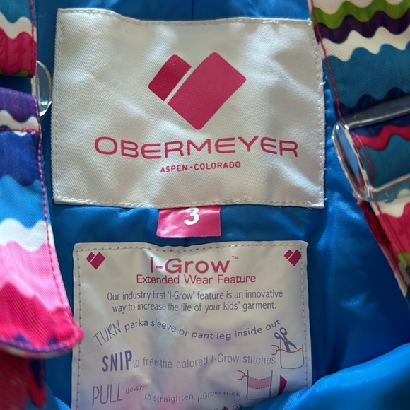 Obermeyer snow/ski beds pink multi pattern size 3T - Picture 4 of 7